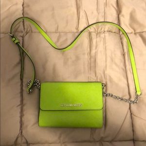 Michael Kors Saffiano Lime Green Crossbody Bag